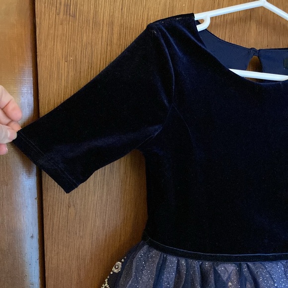 ZUNIE size 6 navy velvet (top part only) dress in excellent preowned condition - Picture 7 of 13